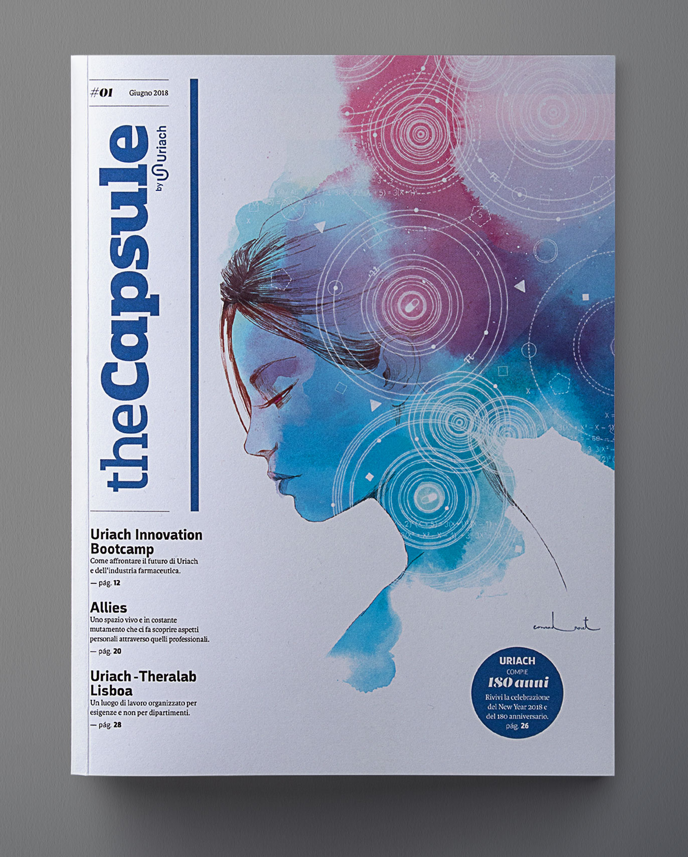 Cover of The Capsule, Uriach Laboratories corporate magazine first issue