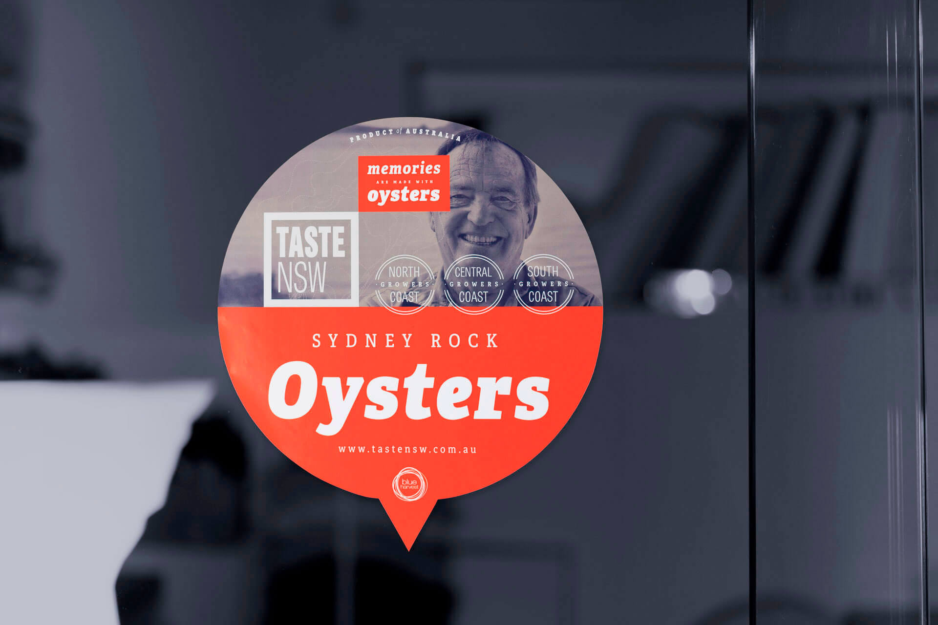 Distintivo para establecimientos colaboradores de la empresa australiana Taste NSW