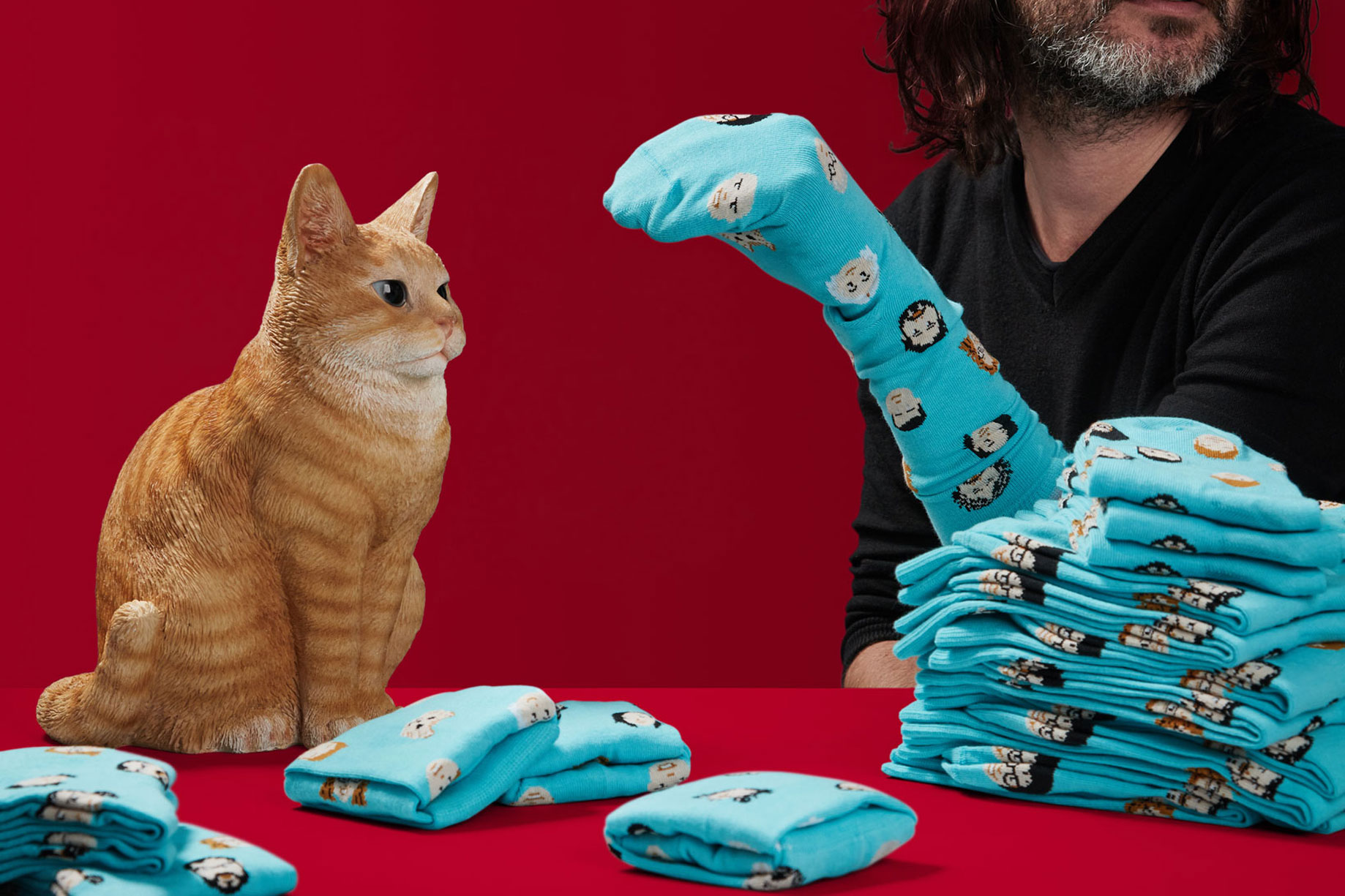 Space cat and snake sock by Vibranding's self-promotion campaign