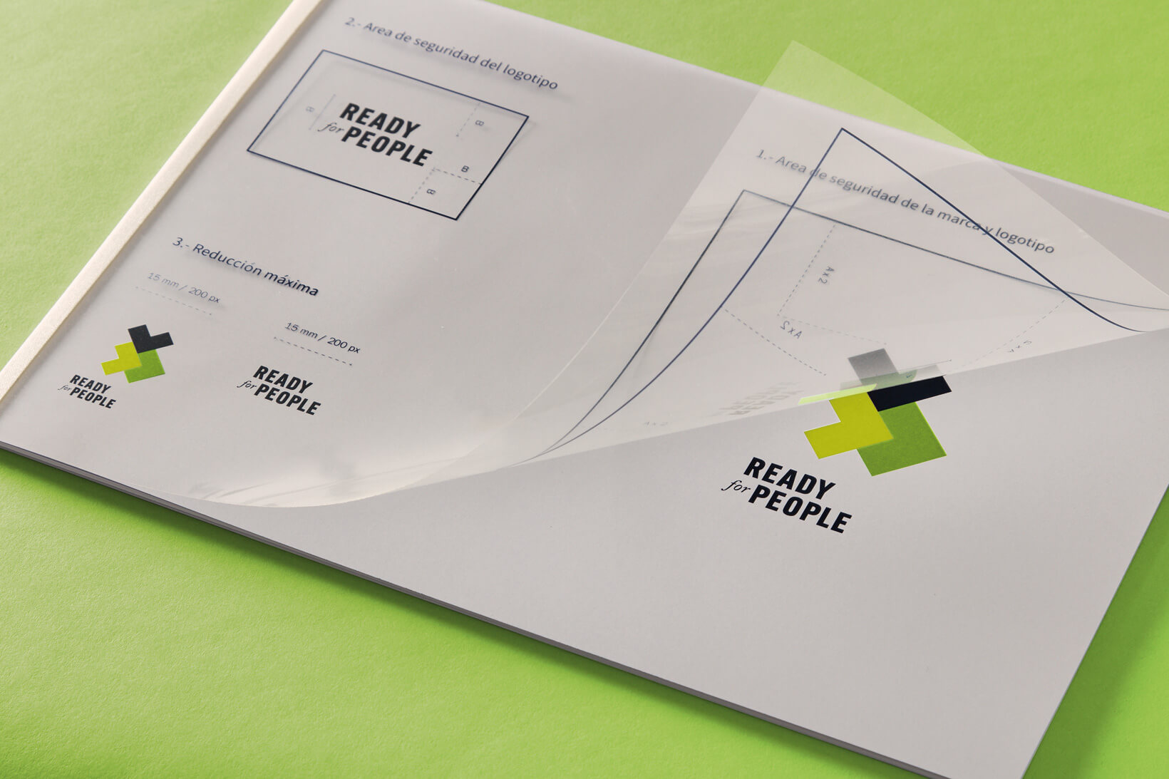 Brand book with new corporate identity of Ready For People
