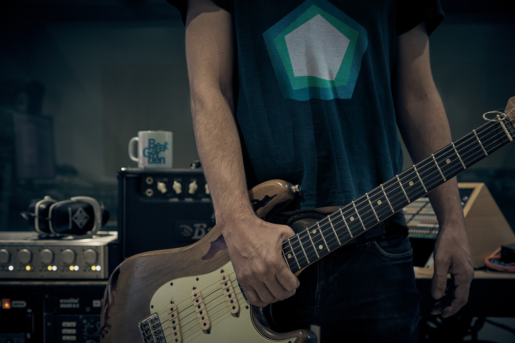 Samarreta amb el nou logotip de l'estudi de gravació BeatGarden