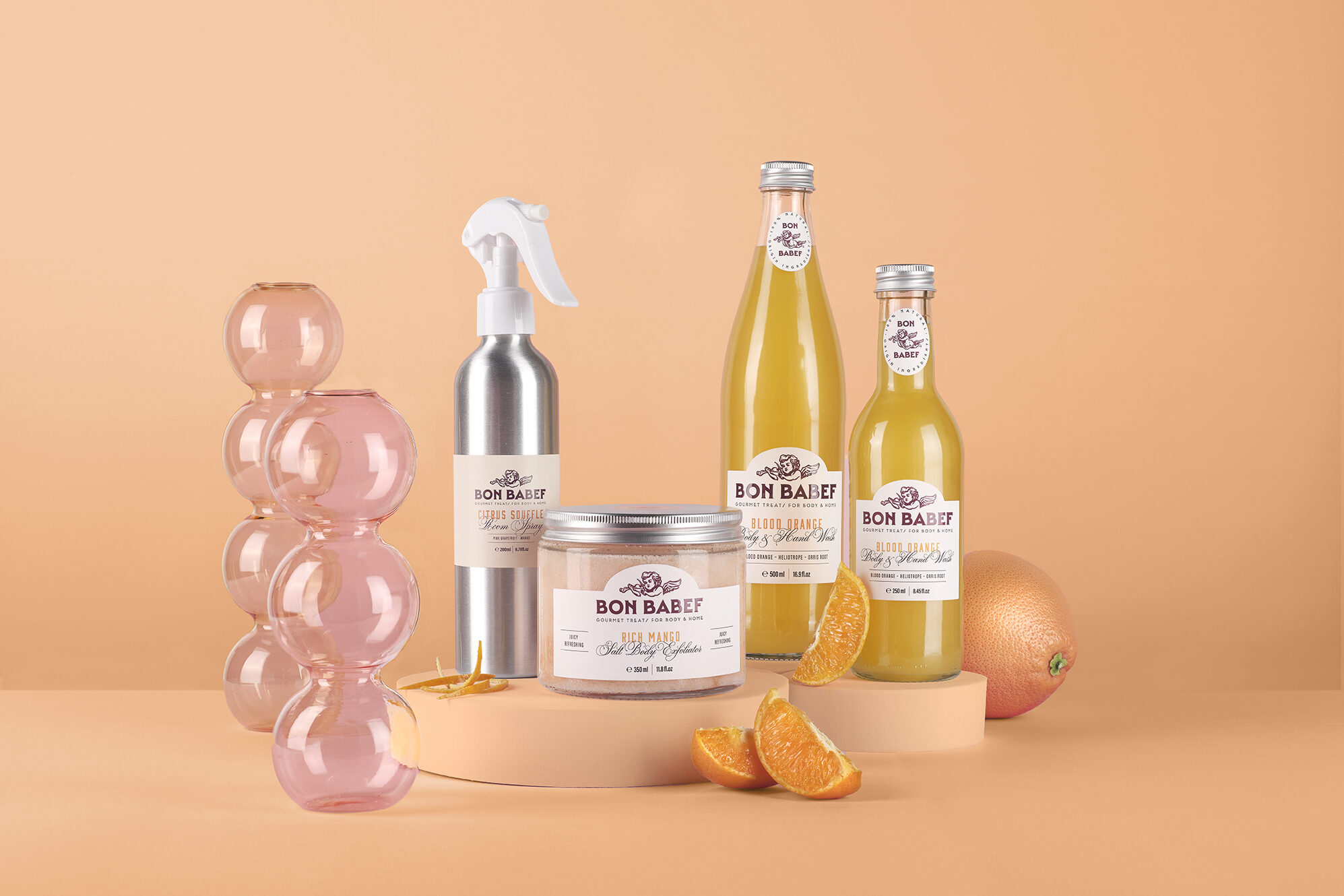 Bodegó Bon Babef: packaging i etiquetatge dels productes de cítirics i mango. Vibranding