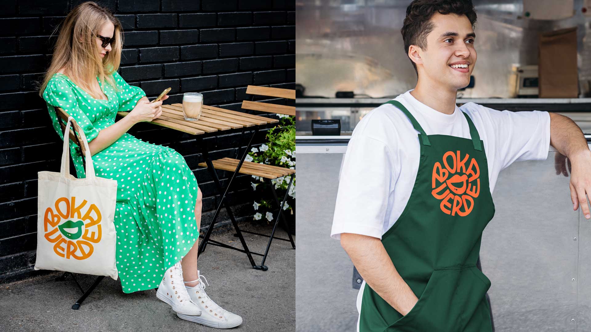 Bokaverde textiles logo Vibranding